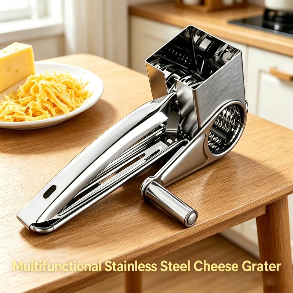 Rotary Cheese Grater, Hand Crank Shredder for Parmesan & Nuts