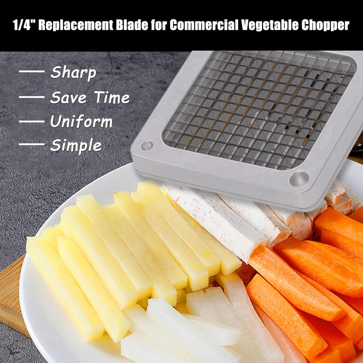 1/4" Replacement Dicer Chopper Blade with Pusher Block