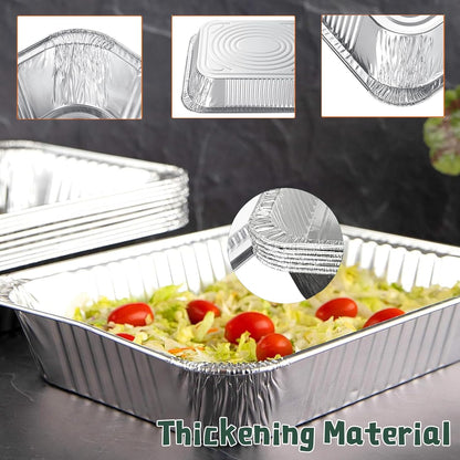 NO Lids 30 Pcs 9x13 Aluminum Pans Disposable Baking Pans, Heavy Duty Aluminum Trays,Aluminum Baking Pans for Holiday Cooking,Half Size Tin Foil Pans for Meal Prep,Roasting,Heating,Freezing Food