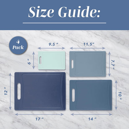 COOK WITH COLOR Non-Slip Cutting Board Set – Kitchen Essentials with Easy Grip Handle for Meat, Veggies, and Fruits, 3 Cutting Boards, Speckled White