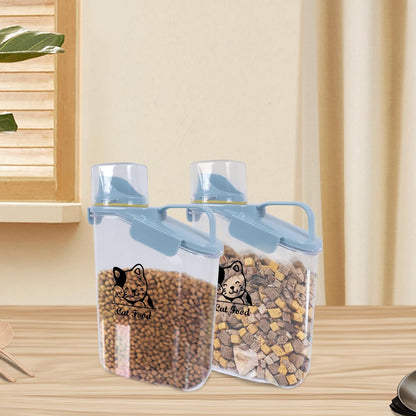 Dog Food Storage Container Airtight Portable Dog Food Container with Handled Lid and Pour Spout,Food Storage for Dog Dry Food Small Pet Food Container with Measuring Cup for Home, Travel,2.8L