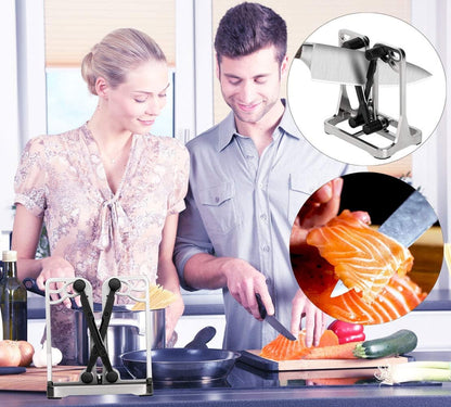 Knife Sharpener Tool with Self-Adjusting, Stainless Steel Tungsten Carbide