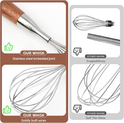 Stainless Steel Whisk Metal Whisk Balloon Wire Baking Whisks for Cooking Kitchen Whisking Beating Blending 12inch,Dishwasher Safe