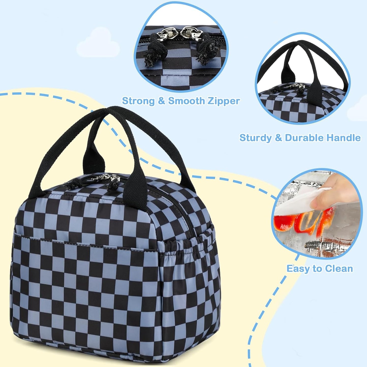 CAMTOP kids lunch bag Cute Insulated lunch box for Boys & Girls Leakproof loncheras for school