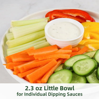 2.3 oz Mini Bowls, Set of 6 Small Bowls for Sauces Dippings Charcuterie Snacks Condiments, White