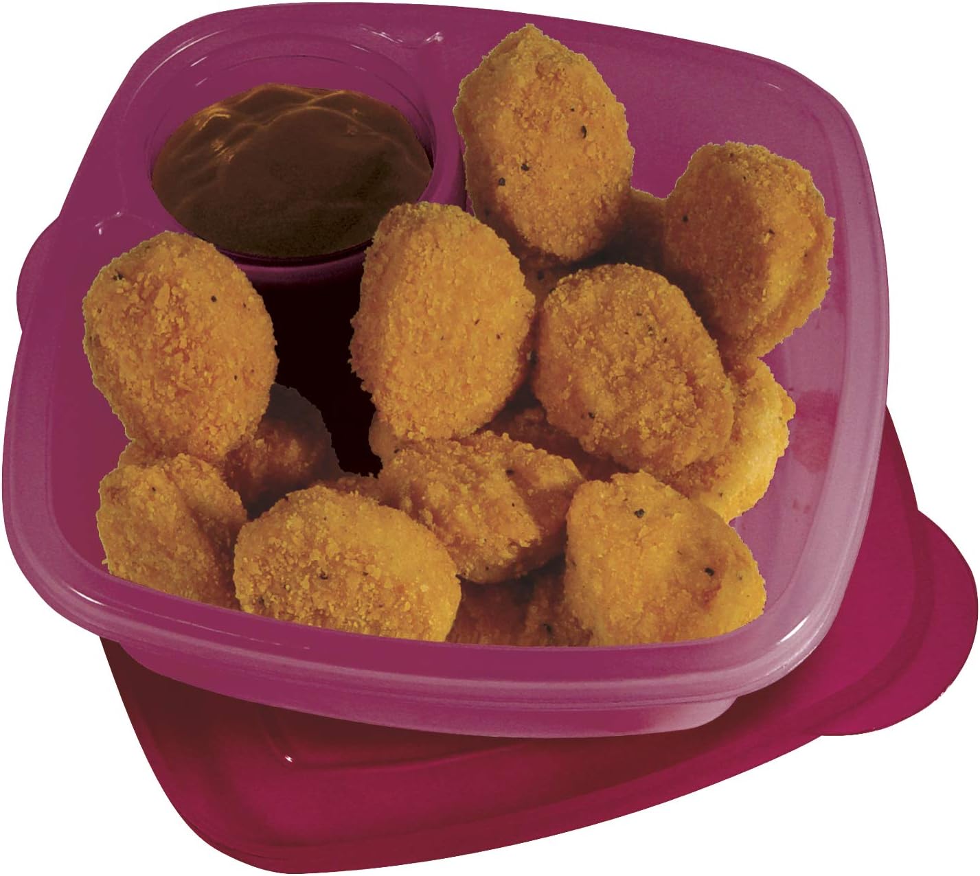 COMPAC HOME Take A Dip Food Container Set - 2 Pack Lunch Containers with Side Compartments for Dips, Fruit, Chips, Sandwiches, Meal Prep Organization