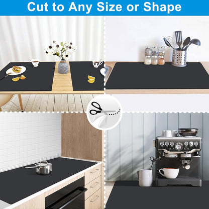AECHY Extra Large Silicone Mat 78.74”x19.69”x0.08”, Multipurpose Silicone Mat Thick Heat Resistant Mat Shipped Rolled Up Kitchen Counter Mat Nonslip Silicone Mats for Kitchen Counter Translucent