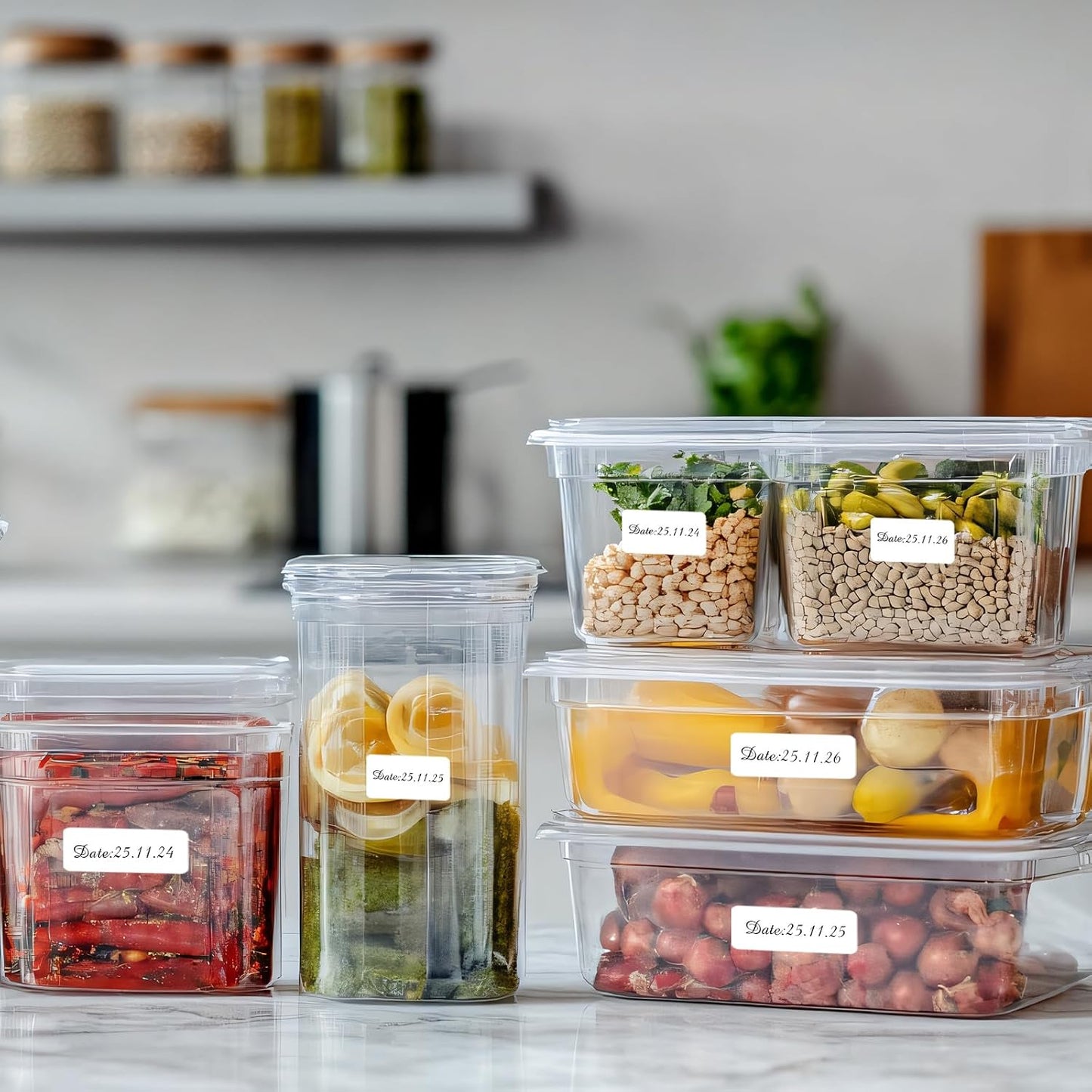 Removable Freezer Labels Stickers, 1 x 3 Inch Blank Removable Freezer Labels Food Storage Stickers, Date Label Waterproof Oil Resistant Easy Clean No Residue- 250 Sheets