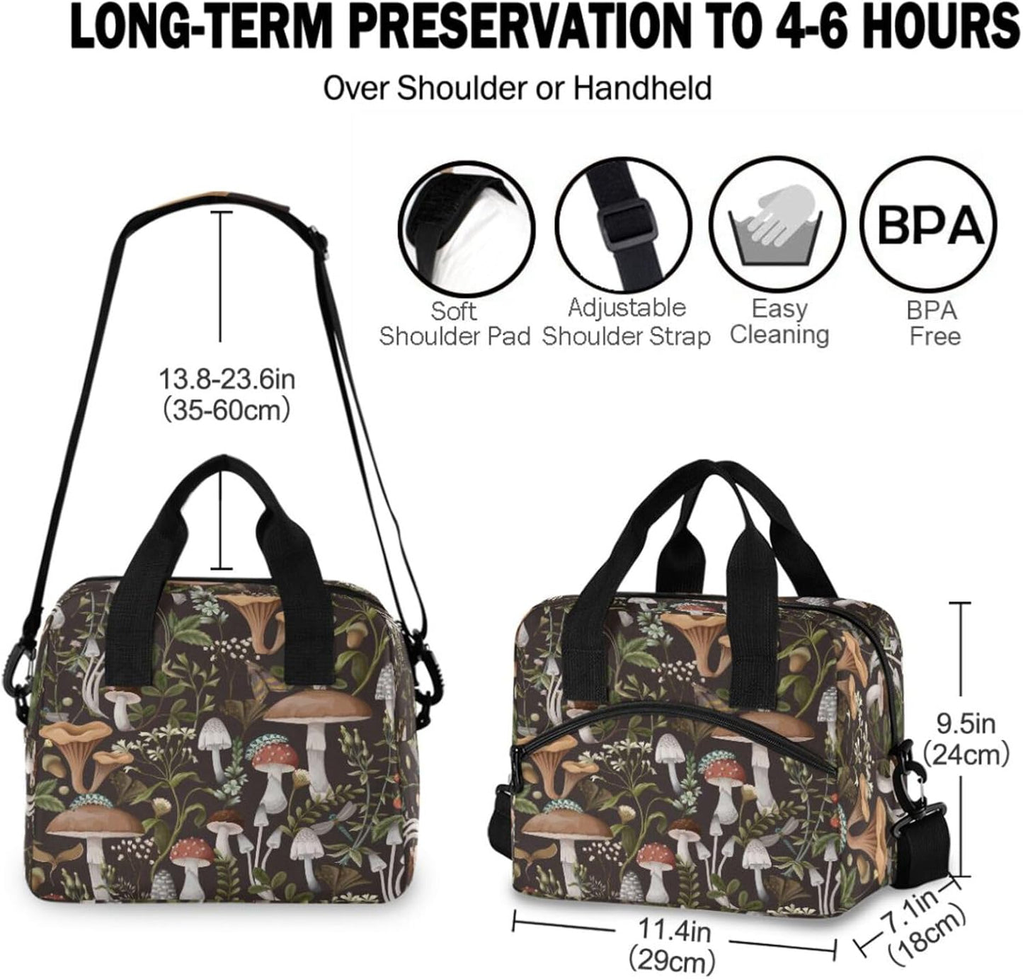 Colorful Leopard Insulated Lunch Bag Rainbow Animals Skin Print Reusable Cooler Lunch Tote Box with Shoulder Strap for Work Picnic School Beach