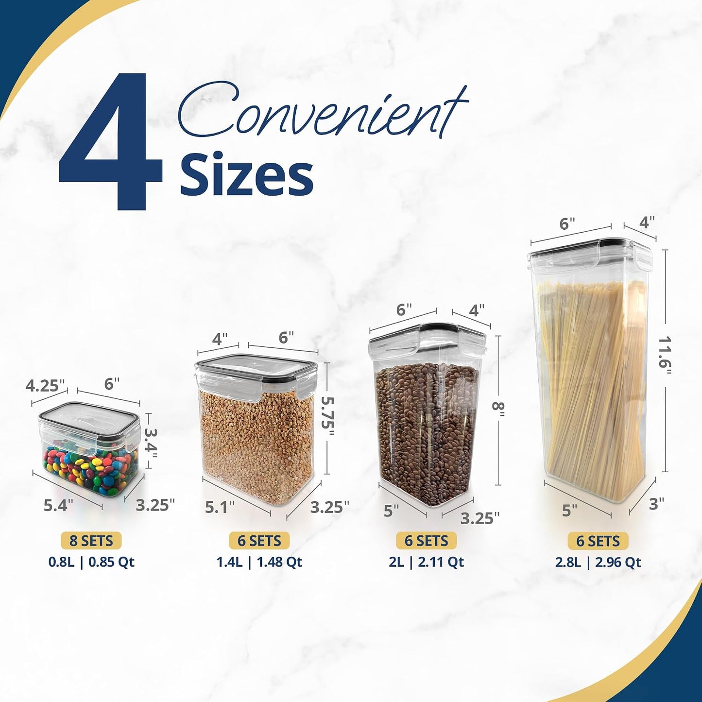 Reli. Airtight Canister Set with Lids (26 Set) | Clear Plastic Food Storage Canisters | Mega Variety Pack | BPA-Free