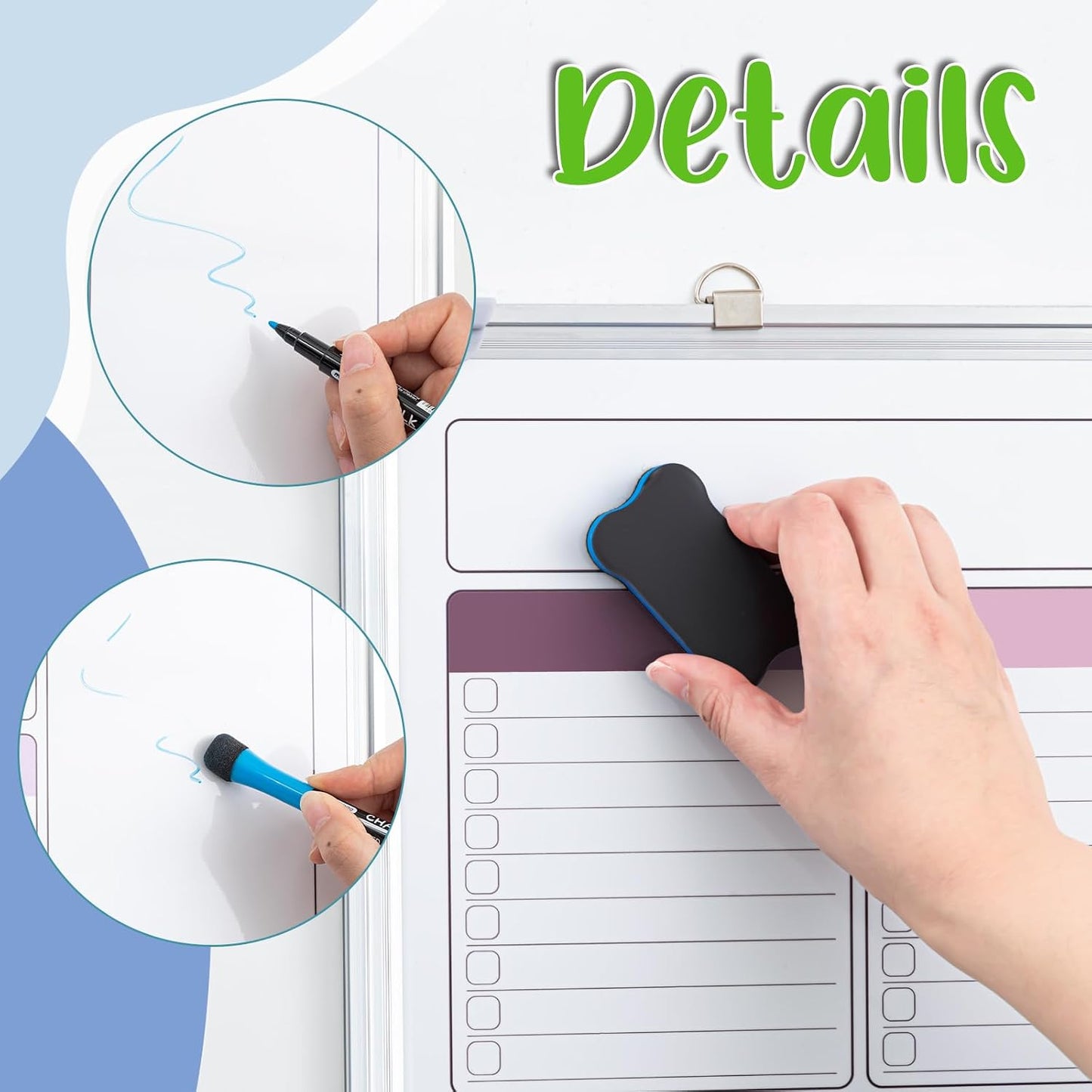Lincia Magnetic to Do List Whiteboard for Wall 24" x 18" Large Weekly Dry Erase Board, Hanging Double-Side White Board Calendar for Planning Drawing Memo Home Kitchen Office(White)