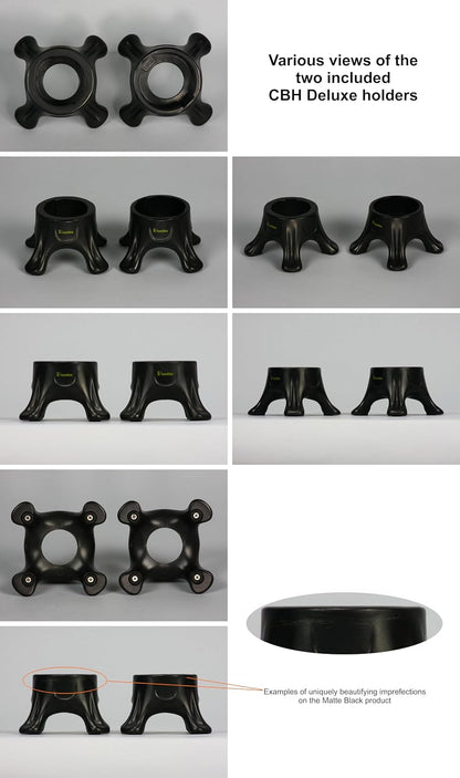 Dunlin - Condiment Bottle Holder (CBH) Deluxe - 1 Small (CBH 500) and 1 Large (CBH 1000), Matte Black - Upside Down Bottle Emptying Holders