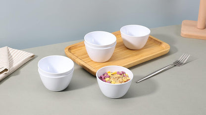 Amazon Basics Mixing Bowls with Lids, Nesting Melamine Serving Bowls, Non-Slip Base, BPA Free, Dishwasher Safe, 5 Sizes, Blue and White Floral, Set of 10