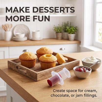 2Pcs Cupcake Corer Decorating Divider Pastry Corer Model Cake Filler Corers Corers and Pitters Fruit and Vegetable Tools Home and Kitchen