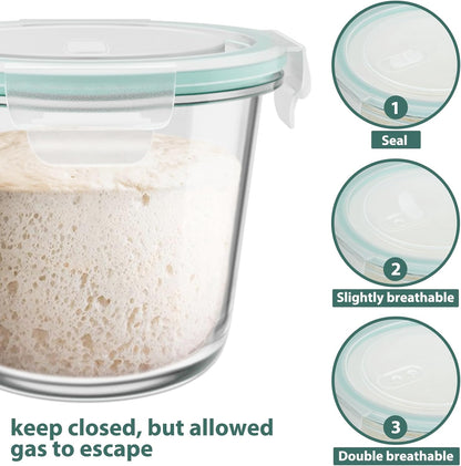 Freshmage 23oz Glass Meal Prep Containers with Lids, Airtight 3-Cup Glass Storage Containers Set, Heat-Resistant BPA-Free for Soup, Leftover, Microwave, Dishwasher, and Freezer Safe (6 Packs)