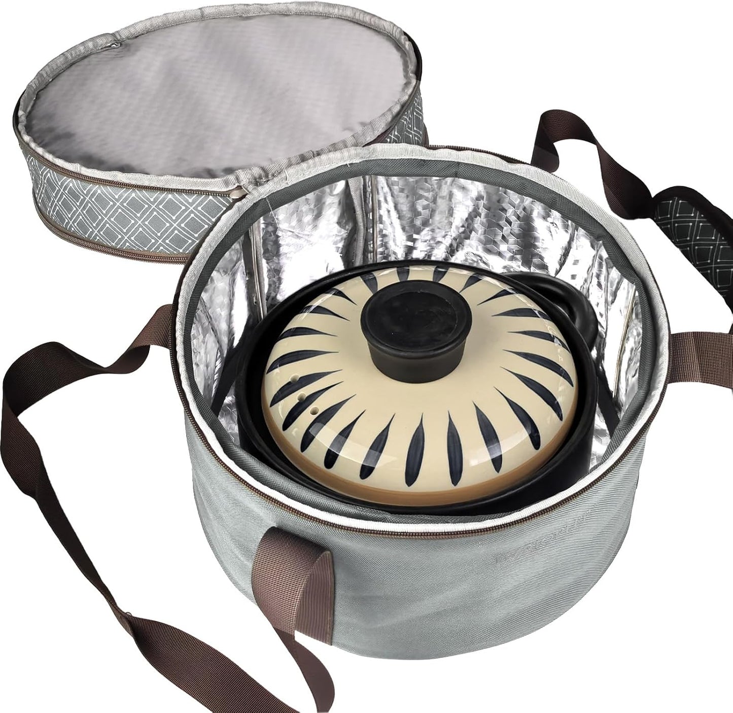 Pie Carrier With A Lid And Handle, With A Hard Edge That Won'T Collapse, Round Insulated Casserole Carrier,It Is Suitable For The Safe Transportation Of Cold And Hot Food (Red)
