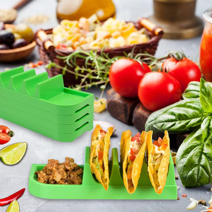 Taco Holder Stand, Taco Bar Serving Set for a Party 4 Taco Holders Nachos Tortilla Taco Serving Platter Stackable Tuesday Kit, Taco Night