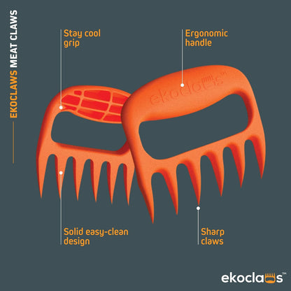 Jolly Green Products Ekoclaws Meat Claws, Professional Meat Shredder Claws for Shredding Meat, BBQ Accessories to Shred, Bear Claws for Shredding Meat, Pull, Lift & Carve Food