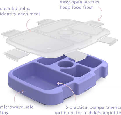 Bentgo® Kids Prints Tray with Transparent Cover - Reusable, BPA-Free, 5-Compartment Meal Prep Container with Built-In Portion Control for Healthy Meals At Home & On the Go (Mermaids in the Sea)