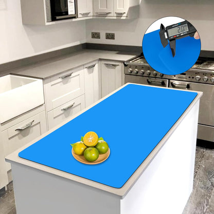 Super Large Silicone Mat, 120"x24" Silicone Mats for Kitchen Counter, Non-slip Heat Resistant Mat,Thicken Kitchen Counter Mat, Waterproof Countertop Protector for Craft (Black)