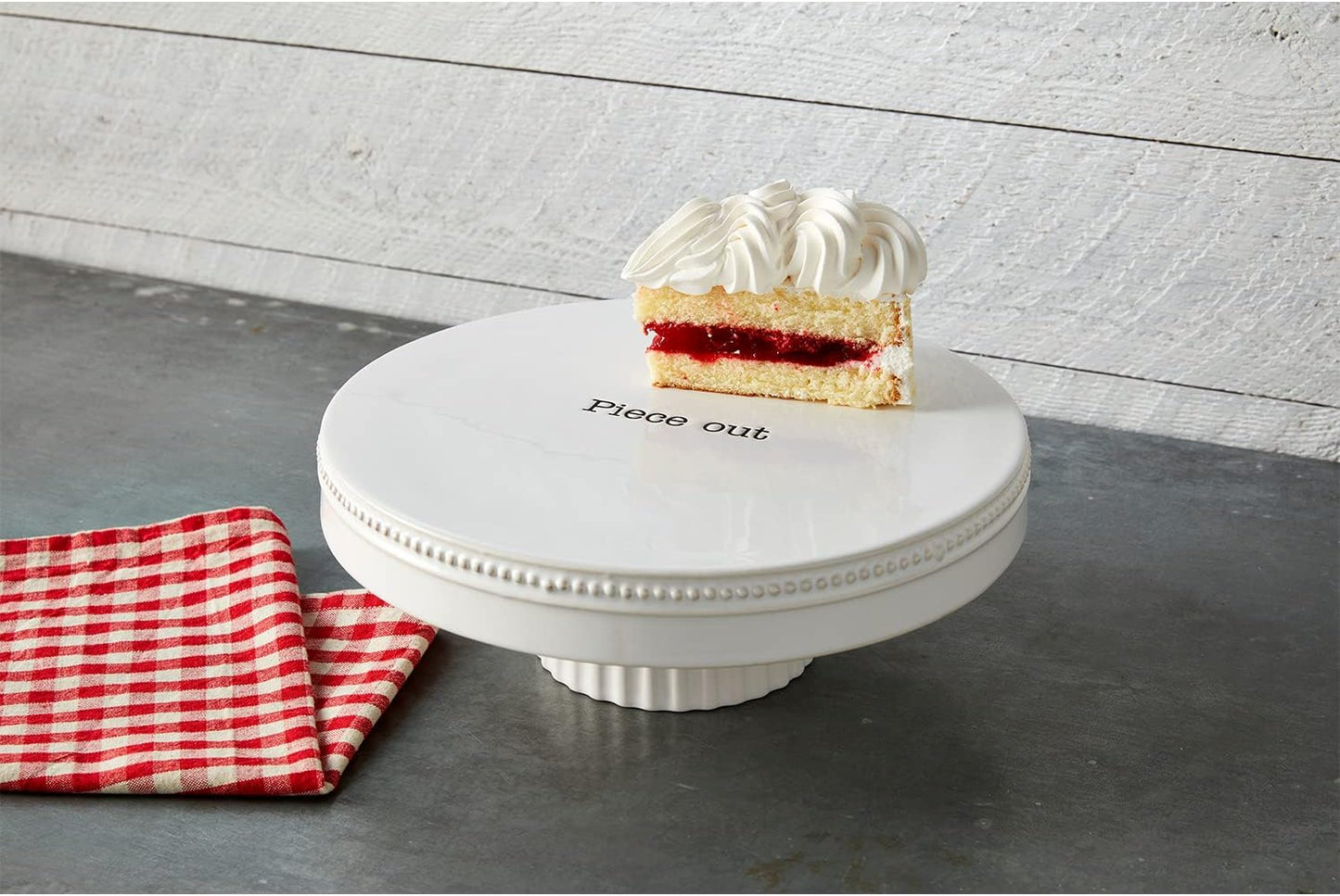 Mud Pie Reversible Cake Stand and Chip and Dip Platter, White, 11" dia