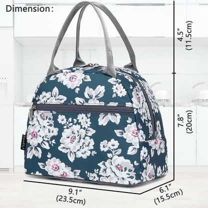 FlowFly Insulated Lunch Cooler Bag - Tote Bag Organizer for Women/Men, Black - Colors B