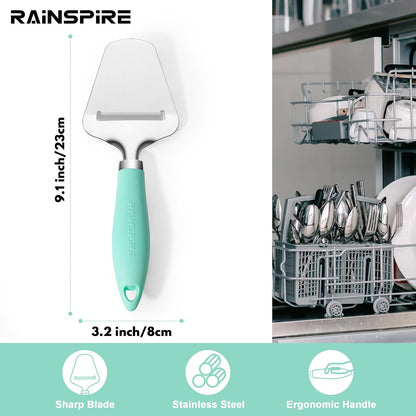 Rainspire Upgraded Non-Stick Cheese Slicers for Block Cheese Multi-Functional Cheese Cutter for Mozzarella, Cheddar, Gruyere Charcuterie Accessories Dishwasher Safe Kitchen Tools, Black