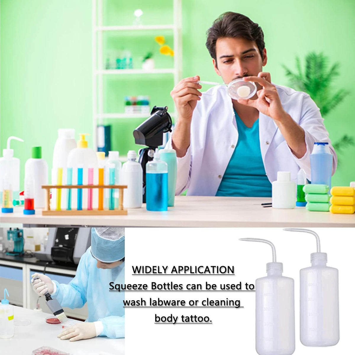 2PCS Squeeze Bottles - 500ml Tattoo Bottles Squirt Bottle