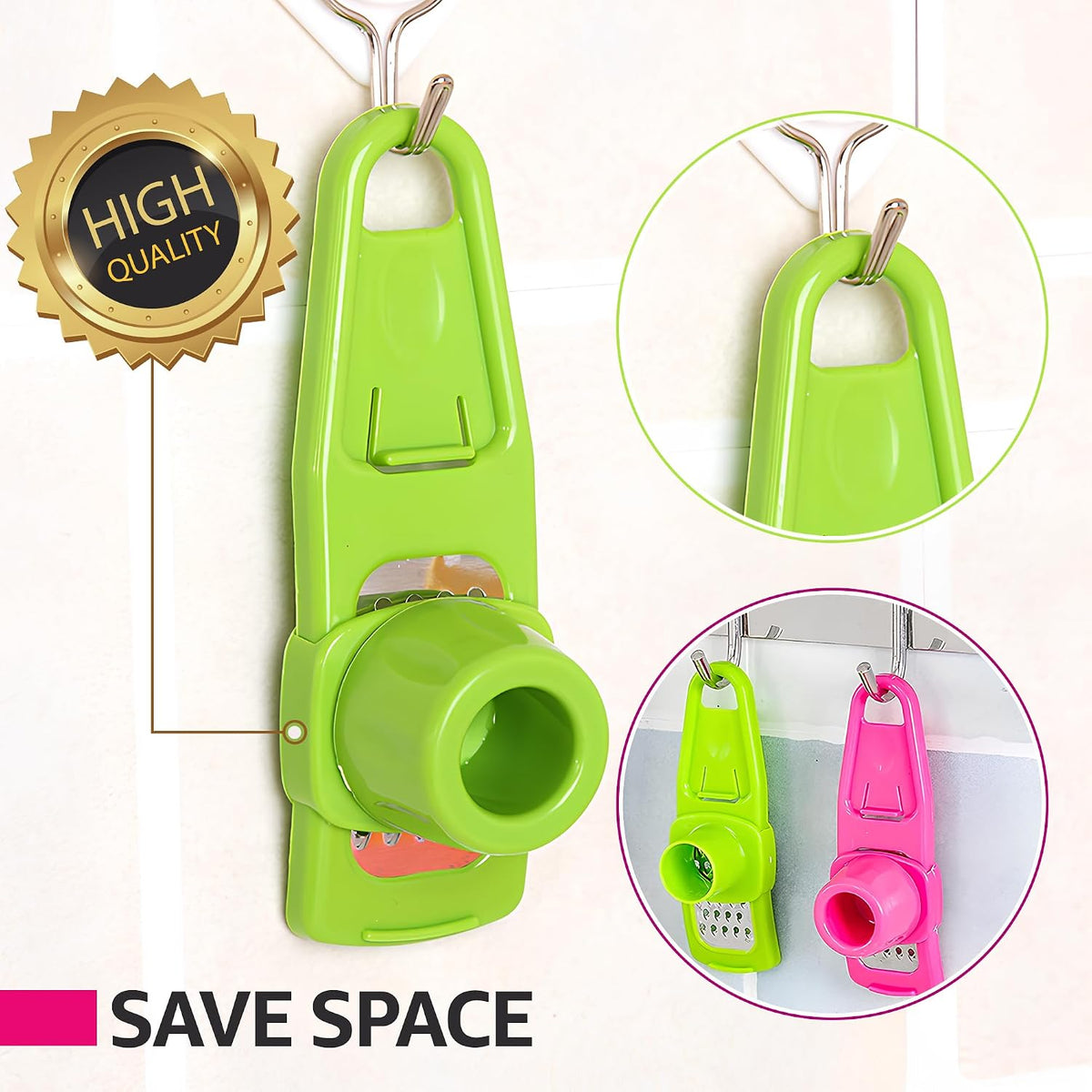 Garlic Grinder - Small Hand Garlic Press - Green