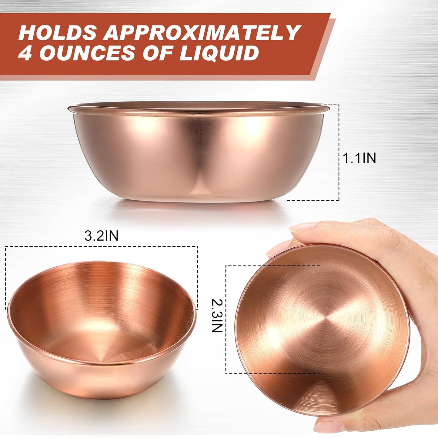Tanlade 50 Pcs Metal Sauce Bowls 3.2 Inch Round Stainless Steel Seasoning Dishes Cups Mini Saucers Plates Small Sushi Dipping Bowls for Prep Ramekins Kitchen Party Supplies(Silver)