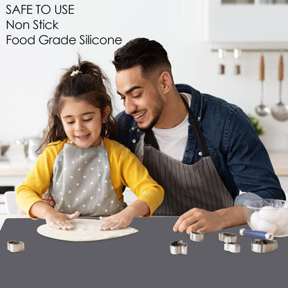 Extra Large Silicone Mat, 31.5x23.6 Inch Heat Resistant Mat for Kitchen Counter, Non Stick Silicone Baking Mat for Dough and Pastry, Thick Silicone placement Countertop Protector, Black countertop mat