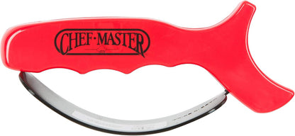 Hand-Held Kitchen Knife Sharpener for Chef Knives – Professional Grade Tool with Reversible Carbide Blades, Stainless Steel & Safety Finger Guard - Knife Sharpening Use by Chef Master 90015