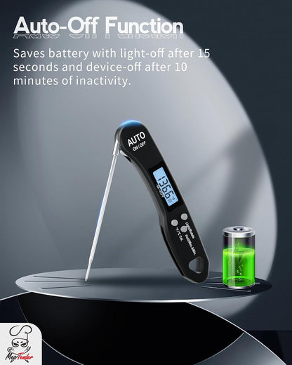 Foldable Instant Read Digital Meat Thermometer for Cooking, ±1°F Accuracy