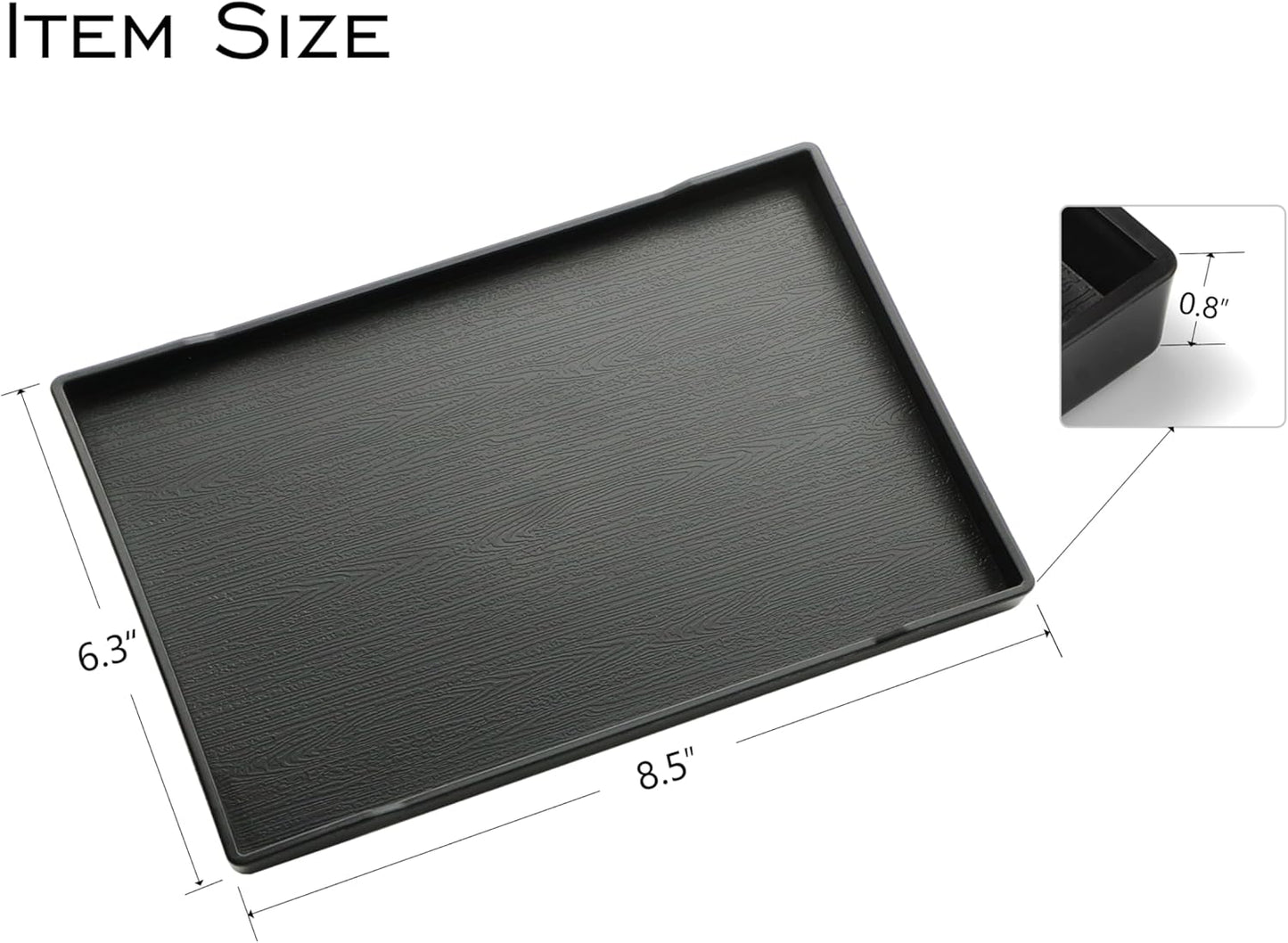 White Serving Tray (13.5 x 9.6 inch) for Serving Accessory, Elegant & Stackable Plastic Tray for Spa, Coffee, Drinks, Tea, Bar, Party, Seasoning, Perfume and Display Use.