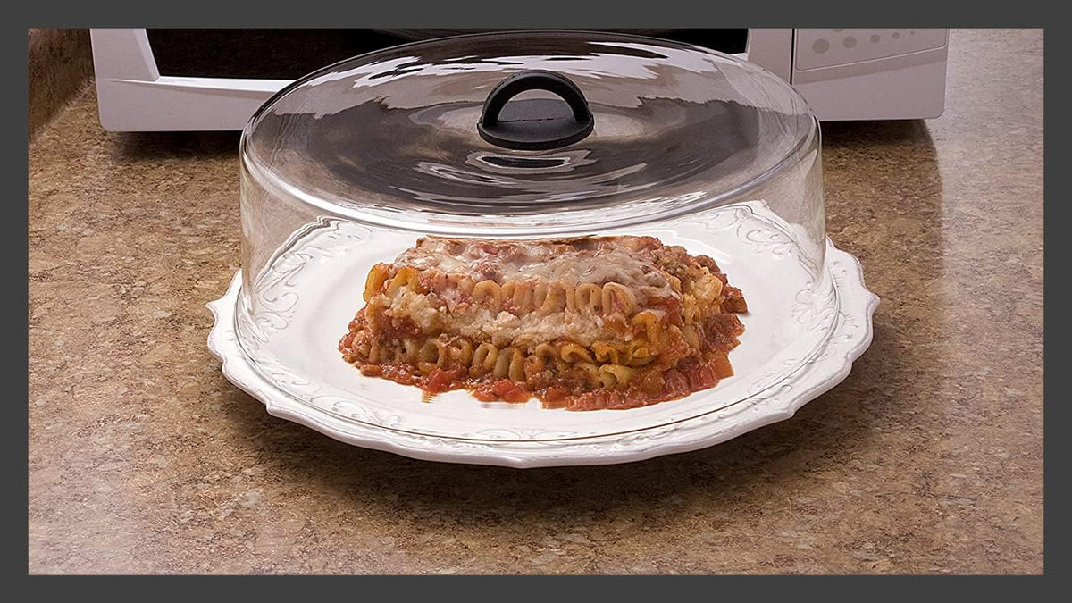 Tall Microwave Tempered Borosilicate Glass Plate Cover 10 x 4