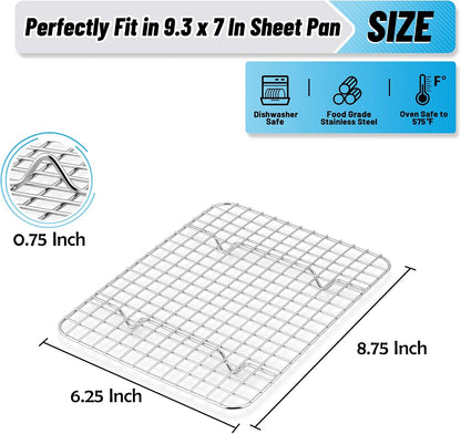 TeamFar Cooling Rack, 8.75”x6.25” Stainless Steel Baking Grid Wire Rack
