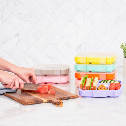Bentgo® Kids Prints Tray with Transparent Cover - Reusable, BPA-Free, 5-Compartment Meal Prep Container with Built-In Portion Control for Healthy Meals At Home & On the Go (Mermaids in the Sea)