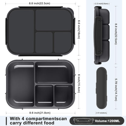 Amathley Lunch Box Kids,Bento Box Adult,Leakproof Lunch Containers for Adults/Kids/Toddler,1200ML-4 Compartments bento Lunch box with Utensil,Microwave & Dishwasher & Freezer Safe (Pink Berry)