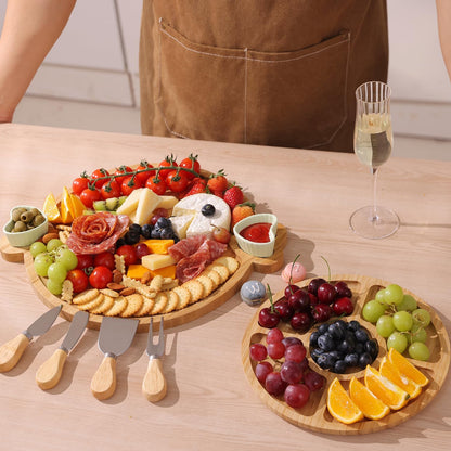 Charcuterie Boards Gift Set: Bamboo Charcuterie Cheese Board - Unique for Mom - House Warming Gifts New Home, Bridal Shower Wedding Gifts for Couple