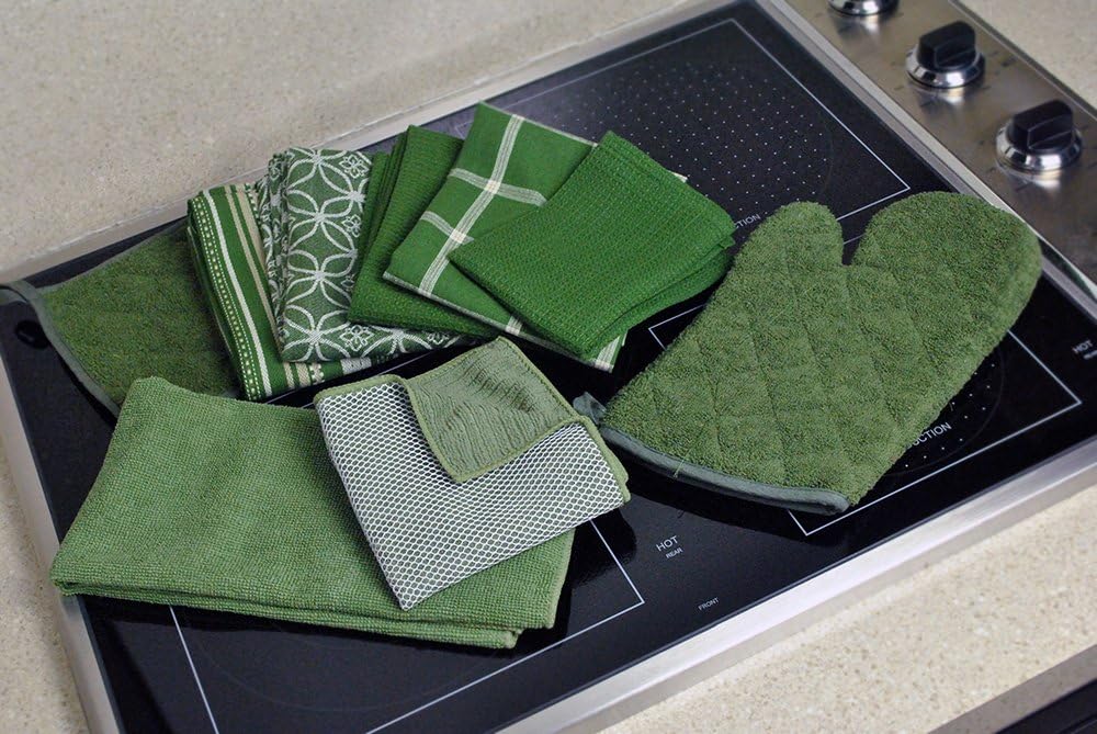 DII Basic Terry Collection 100% Cotton Quilted, Oven Mitt, Brown, 2 Piece