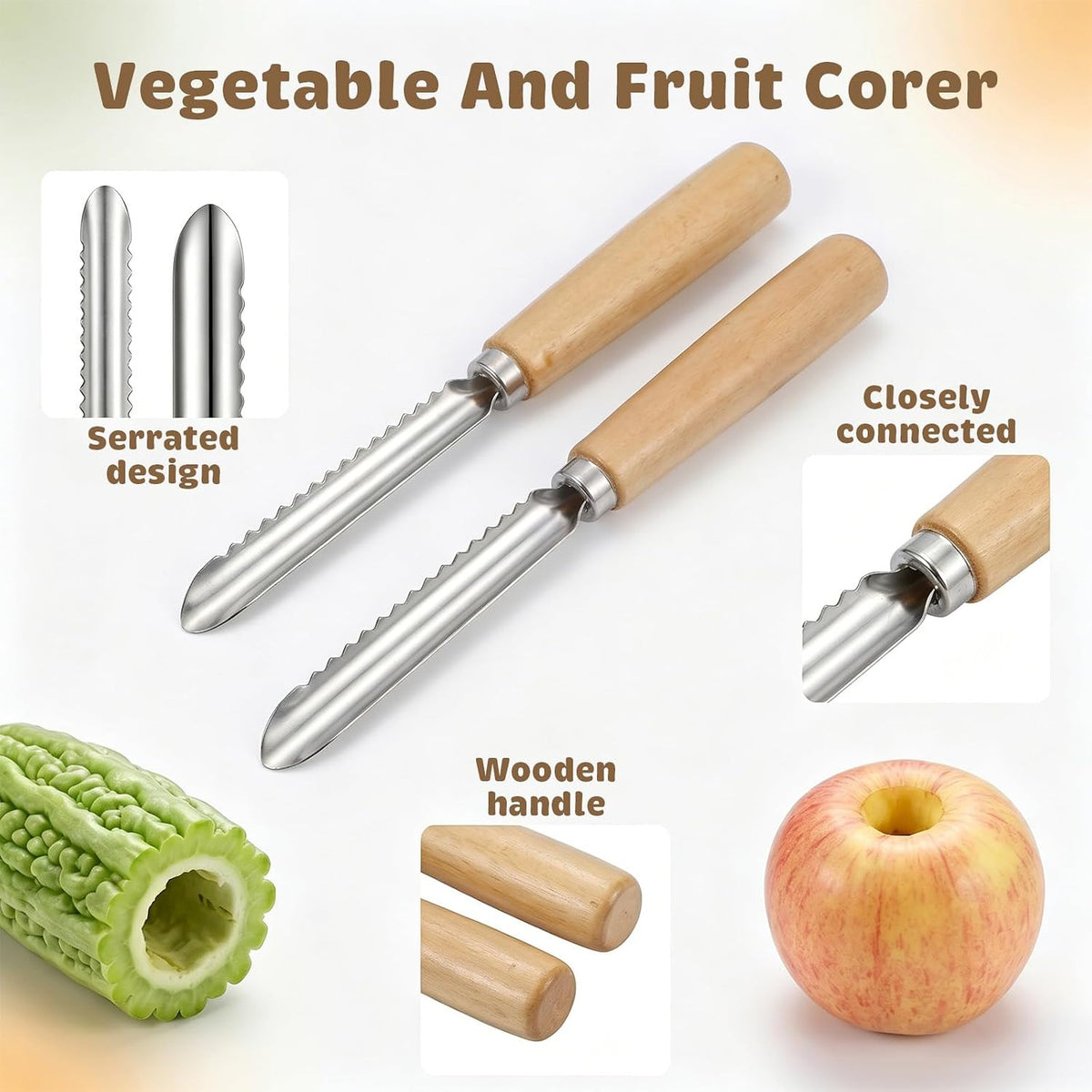 2Pcs Pineapple Corer and Slicer Pineapple Zucchini Corer Tool