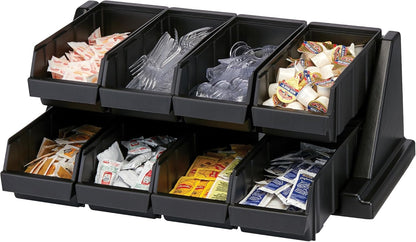 Cambro Versa - Self Serve Condiment and Utensil Bin - 12 Storage Bins - Ideal for food and coffee condiments (Black)