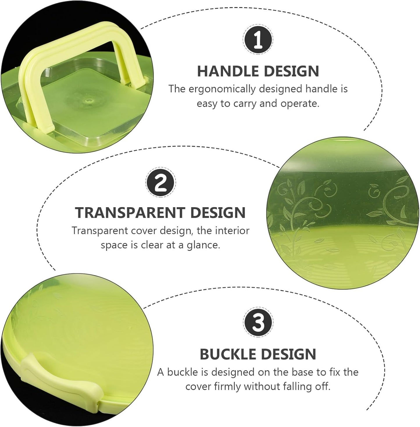 Lurrose Portable Cake Box Cake Carrier Portable Cake Case Cake Boxes Party Supply Household Cake Case Reusable Cake Holder Plastic Cake Carrying Case Kitchen Baking Tool