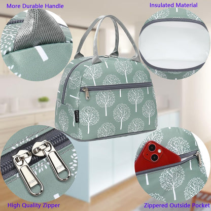 FlowFly Insulated Lunch Cooler Bag - Tote Bag Organizer for Women/Men, Black - Colors B