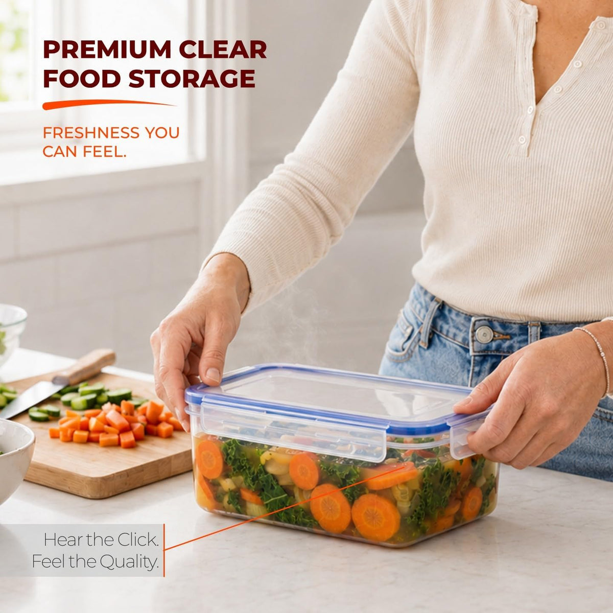 Tribello 250 oz Extra Large Airtight Food Storage Containers with SnapTight Lids – Clear, Stackable, BPA-Free Meal Prep Containers for Kitchen, Freezer & Pantry Storage