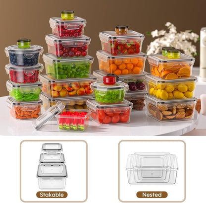AISOON 40 Pcs 85oz Food Storage Containers with Lids, Airtight BPA-Free Leakproof Reusable Kitchen Containers, Freezer Safe Meal Prep & Pantry Organizer Set, Microwave & Dishwasher Safe