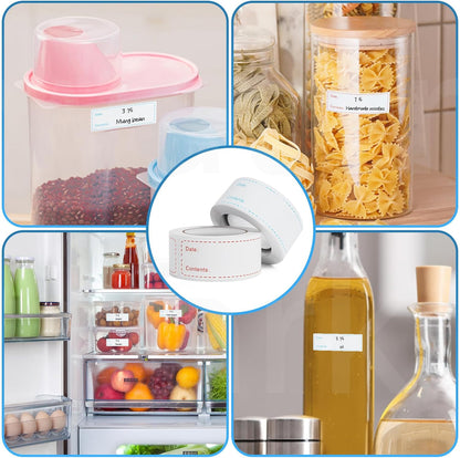 500 Pcs Freezer Labels, 1 x 3 Inch Refrigerator Food Label Stickers, No Residue, Easy Peel Off, Water & Oil Resistant, Labels for Food, Freezer Bags, Jars, and Containers