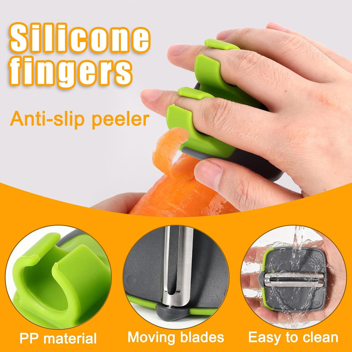 Finger Peeler for Vegetables, with Sharp Stainless Steel Blade