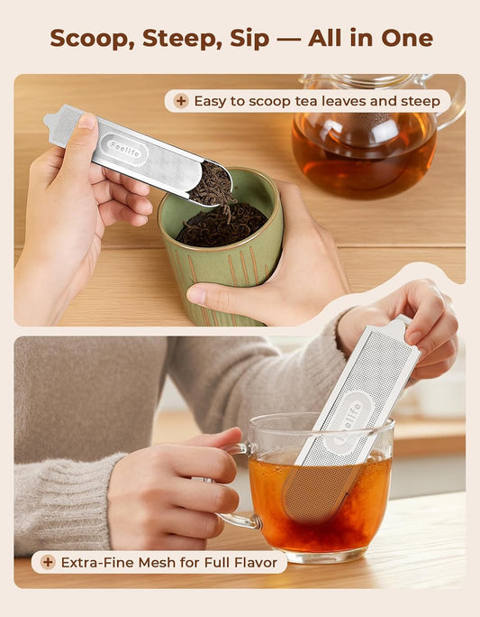 2-in-1 Tea Scoop Infuser for Loose Leaf Tea Strainer Fine Mesh