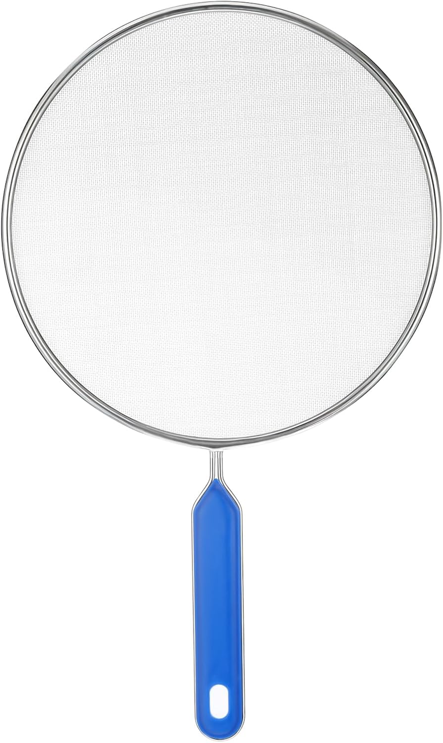 1PCS Splatter Screen for Frying Pan, 8Inch Stainless Steel Splatter Guard for Frying Pan Cooking Pots Food Strainer and Universal Cookware for Cooking, Kitchen Splash Guard No Oil Mess, No Burns(Blue)
